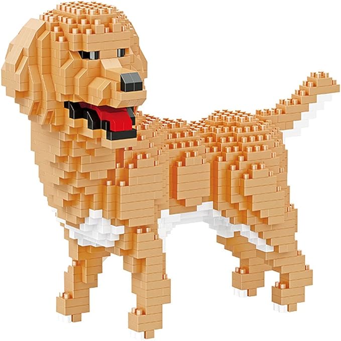 Mini Dog Building Blocks 3D Puzzle Building Blocks Set Toys Gifts for Kids or Adult (Golden Retriever 824PCS)