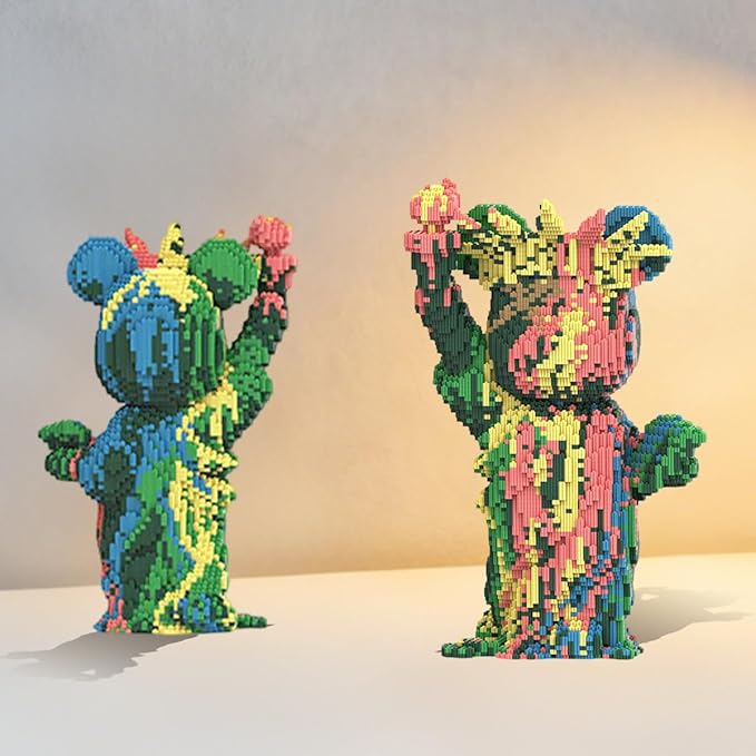 DAHONPA Colorful Statue of Liberty Bear Micro Building Blocks (6150 Pieces) Gift for Adults and Kids