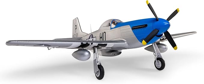 E-flite RC Airplane P-51D Mustang 1.2m BNF Basic Transmitter Battery and Charger Not Included with AS3X and Safe Select “Cripes A’Mighty 3rd” EFL089500