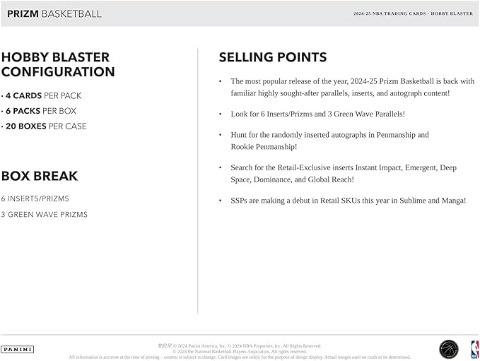 Exclusive Hobby Blaster Box: 2024-25 Panini Prizm Basketball