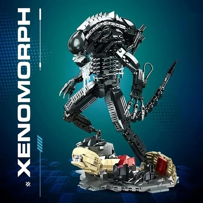 Xenomorph Action Figure Building SetMovie Themed Scenes Building SetsCollectible or Home Office DisplayAdult Horror Gifts for Fans Birthday Halloween