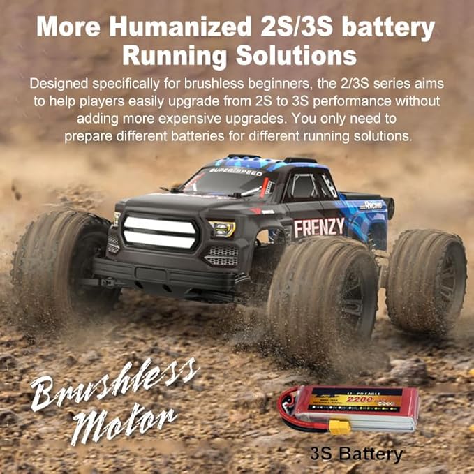1/12 Brushless RC Cars for Adults RC Trucks 4x4 Offroad Waterproof Electric Powered High Speed Remote Control Car Fast Extreme All Terrain RC Truggy with 3S Battery for Snow Sand