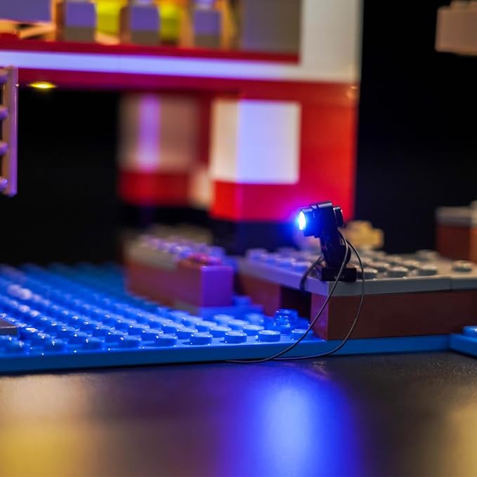 Upgraded Led Light Kit Compatible with Lego Minecraft The Mooshroom House Building Set Lights Decoration Compatible with Lego 21270 (Model Not Included)