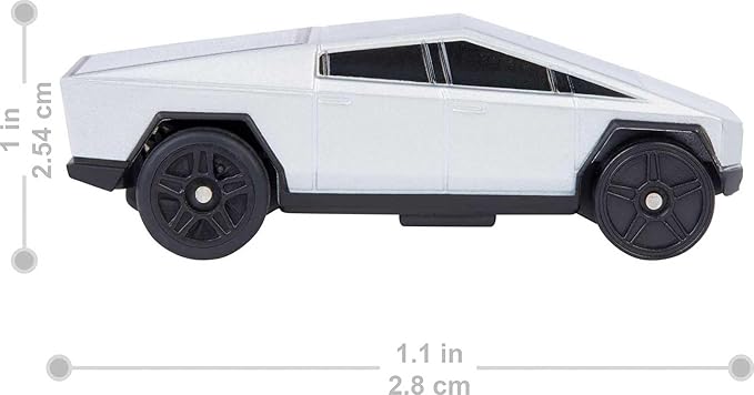 Hot Wheels RC Tesla Cybertruck 1:64 Scale Remote-Control Toy Vehicle Works On &amp Off Track Includes Track Adapter