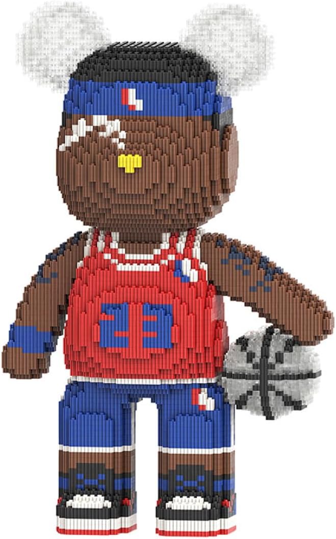 DAHONPA Basketball Bear Micro Building Blocks Set (5150 Pieces) Bear Bricks Set Creative Home &amp Office Decor Gift for Adults and Kids