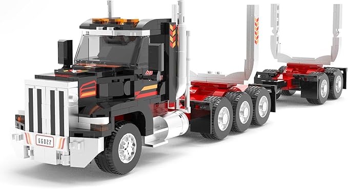 Xbert Logging Trucks Building Block Sets Wood Transport Timber Truck Farm Tractor Trailer Model Vehicles Toys Gift for Boys