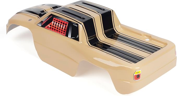 SummitLink Custom Body Compatible for 1/10 Scale RC Car or Truck (Truck not Included) (Sand Color Racing Stripes)