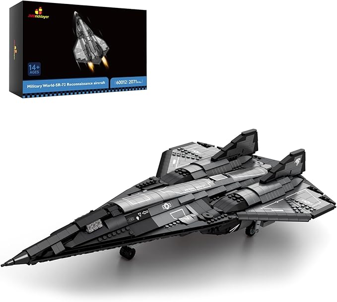 JMBricklayer Military Plane Building Blocks Set 60012 Cool SR-72 Eagle Reconnaissance Aircraft Building Toys Set Collectible and Display Airplane Model Ideal Gift for Adult Military Fans