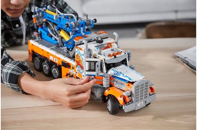 LEGO Technic Heavy-Duty Tow Truck 42128 with Crane Toy Model Building Set Engineering for Kids Series