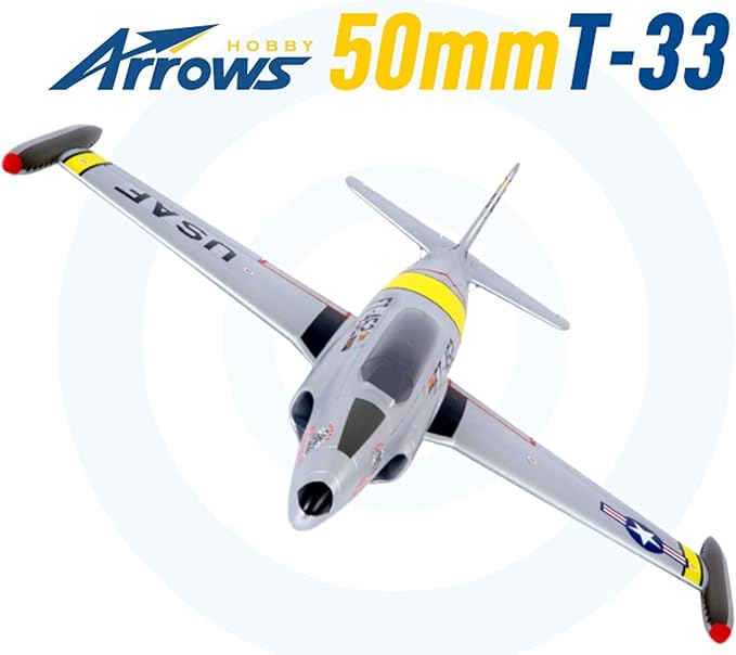 FAIR RC Arrows Rc Jet Plane Hobby RC Plane Remote Control Jet 50mm T-33 EDF Jet with Vector Flight Stabilization System PNP (No Battery no Charger no Radio)