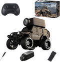 1:64 Mini Alloy Video RC Car – APP &amp Remote Control Built-in Camera for Real-Time Viewing Shock-Absorbing Climbing Design LED Lights 30m Range &amp 15min Runtime（Black）