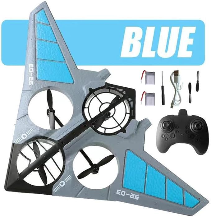 GoolRC RC Plane Remote Control Airplane B-2 Stealth Bomber RC Fighter 2.4GHz 2CH RC Airplane Foam RC Aircraft Easy to Fly RC Glider with 2 Batteries for Beginners and Adults (Blue)
