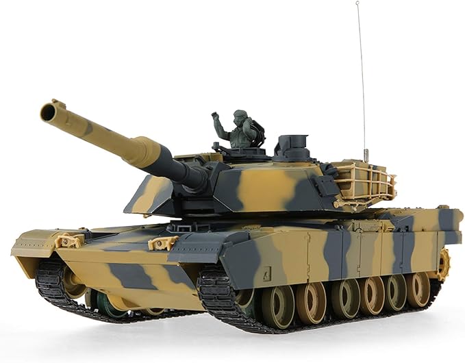 POCO DIVO Abrams M1A2 US Battle Tank RC Airsoft Panzer 1/24 Scale Model 2.4Ghz Remote Control Military Vehicle Combat Fight Infrared BB