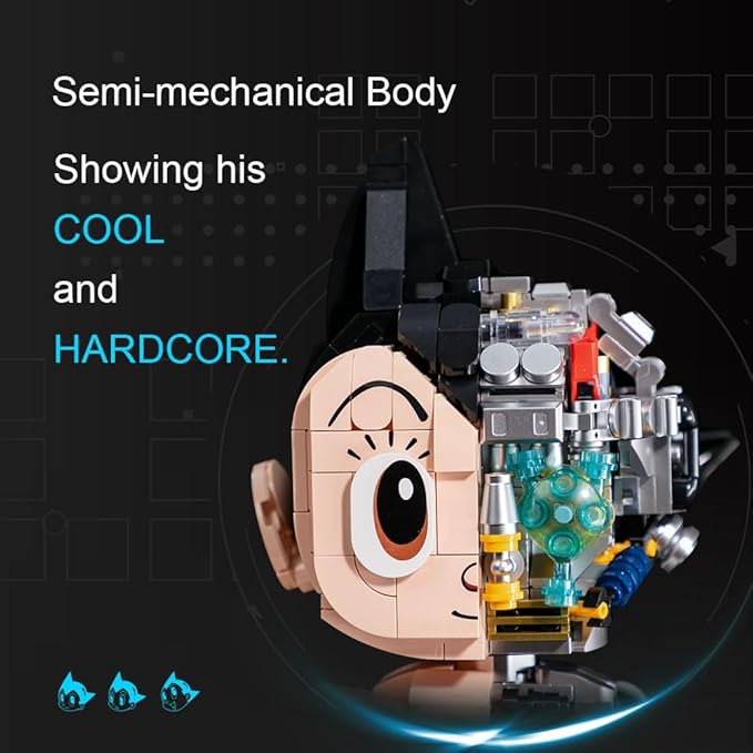PANTASY Astro Boy Building Set Mechanical Clear Ver – Official Licensed Classic Anime Figure Brick Model Collectible Robot Display Toy for Adults and Fans Creative Construction Kit