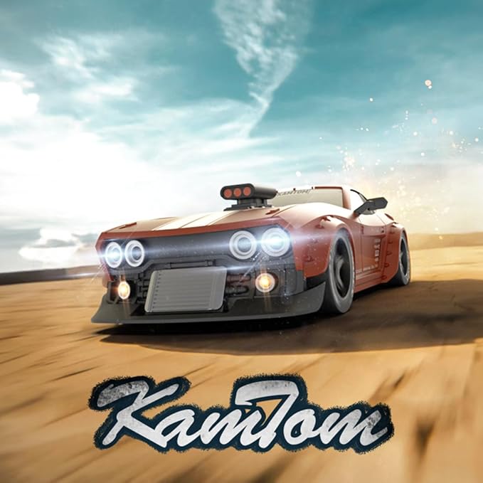 KM3299 Remote Control Car RC Drift Car 4WD RC Cars Vehicle with ESP Gyro LED Headlights Drift Wheel 1:32 High Speed Racing RC Vehicle Gifts - Black+Red