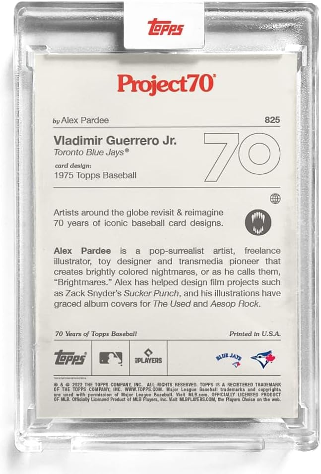 2021 Topps Project 70 Baseball Card #825 1975 Vladimir Guerrero Jr. by Alex Pardee