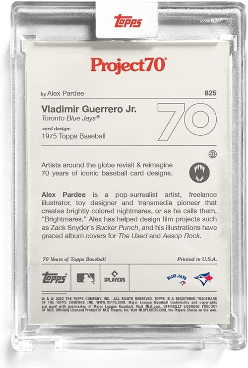 2021 Topps Project 70 Baseball Card #825 1975 Vladimir Guerrero Jr. by Alex Pardee