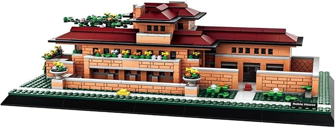 Robie House Chicagao Building Set (1182 Pieces) Architecture Building Blocks Toys Home Décor Model Gifts for Kids and Adults