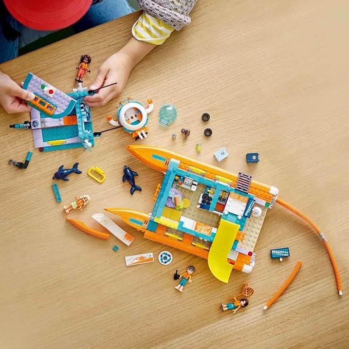 Lego 41734 Friends Sea Rescue Boat Set Animal Rescue Toy with Dolphin Animal Figures and Submarine Gift for Children Girls and Boys from 7 Years Eco Learning Toy