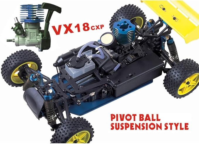 1/10 Nitro RC Car for Adult 75CC Oil-Powered Two Speed RC Crawler Truck 4WD Off Road Buggy Nitro Gas Power Remote Control Car Hobby Toys 90KM/H Fast Petrol Engine Racing Car RC Vehicle