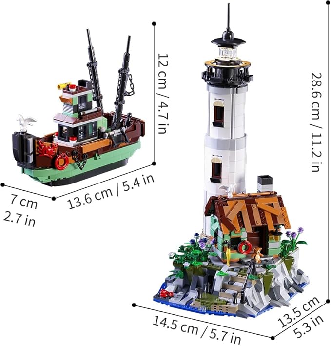 House Building Block Adults Sets The Island Modular Architecture Construction Building Model Set Present for (1480 Pcs)