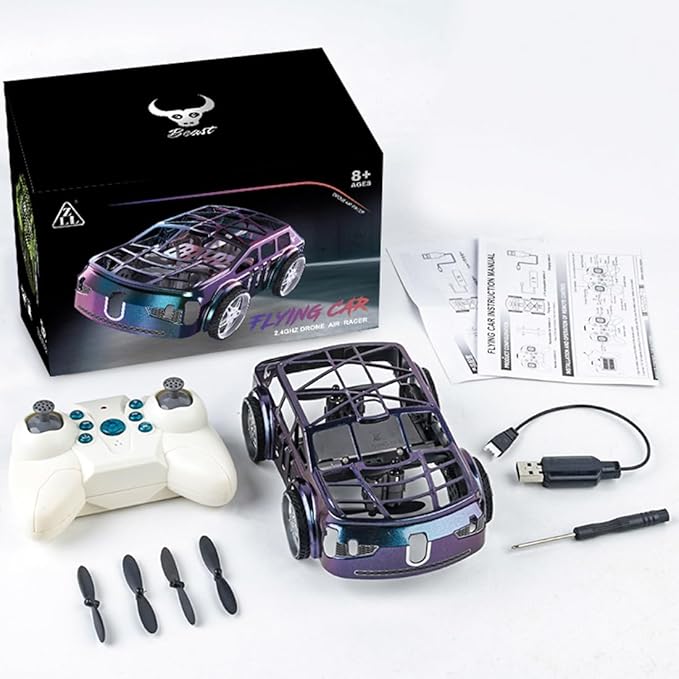 SG900PRO 2-in-1 Air-Ground Dual-Mode Remote Control Flying Car 2.4G RC Drone Car with Colorful LED Lights 2 Batteries Electric Mini RC Racing Cars for Adults Toy Gift -RTR