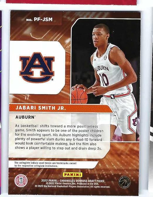 JABARI SMITH JR. 2022-23 Panini Chronicles Donruss Draft Picks Power Formulas #PF-JSM Rookie Card RC Auburn Tigers Houston Rockets Basketball