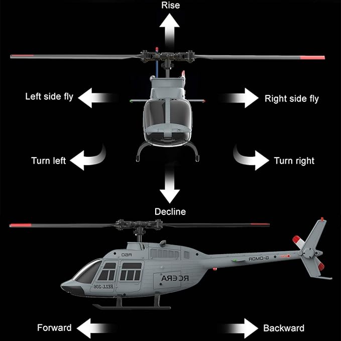 RC ERA A60 Helicopter - Remote Control Helicopters for Adult 1/42 Sacle 2.4G 4CH Gyro Stabilized Aircraft with Altitude Hold &amp Optical Flow3D Stunt Drone (Gray)