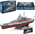 Technik FC4201 German Battleship Bismarck Building Blocks 2081 PCS MOC Large WWII German Military Warship Marine Battleship Model for Adult