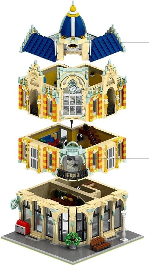 General Jim's Corner Post Office Modular Building Set - 3-Story Design with Post Office Art School Pottery Studio Red Mail Truck &amp Realistic City Details for Architecture Lovers