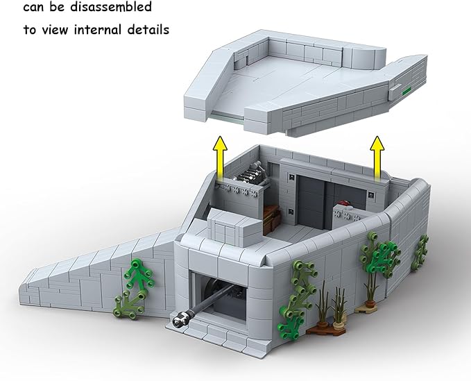 Jeamoc WW2 Military Fortress Building Block Set 1232 Pcs Military Fortress Fort Building Bricks Construction WW2 Set