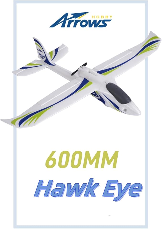 FAIR RC Arrows RC Plane 600mm Hawk Eyes Remote Control Airplane Easy to Fly Ready to Fly RTF(Include Battery Charger Radio)