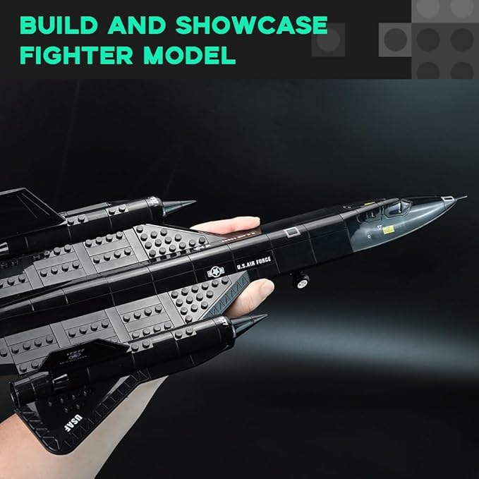 ArtorBricks SR-71 Reconnaissance Blackbird Airplane Military Building Set - 183 Piece Model Kit for Adults Collectors &amp Hobbyists