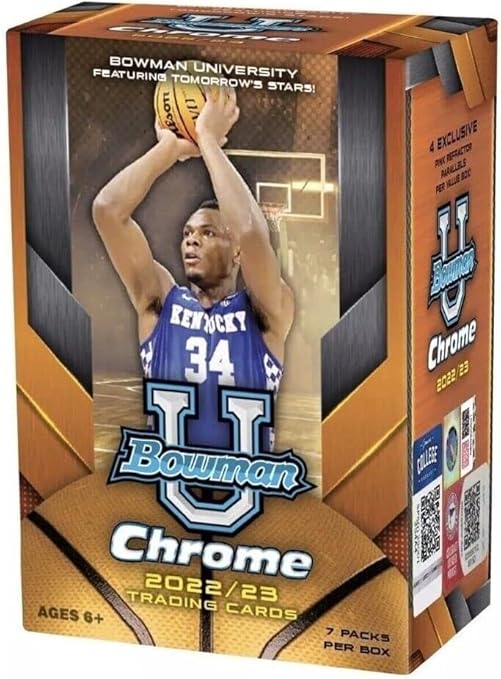 2022 2023 Topps Bowman University Chrome Basketball Series Unopened Factory Sealed Blaster Box with Possible Victor Wembanyama Autographs