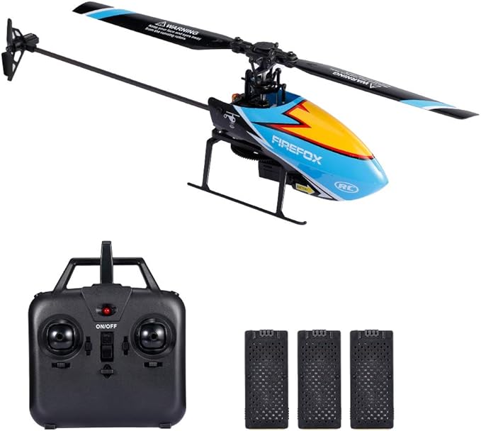 GoolRC C129 RC Helicopter for Adults 4 Channel 2.4Ghz Remote Control Helicopter with 6-Axis Gyro Aileronless RC Aircraft with Altitude Hold and 3 Batteries (Blue)