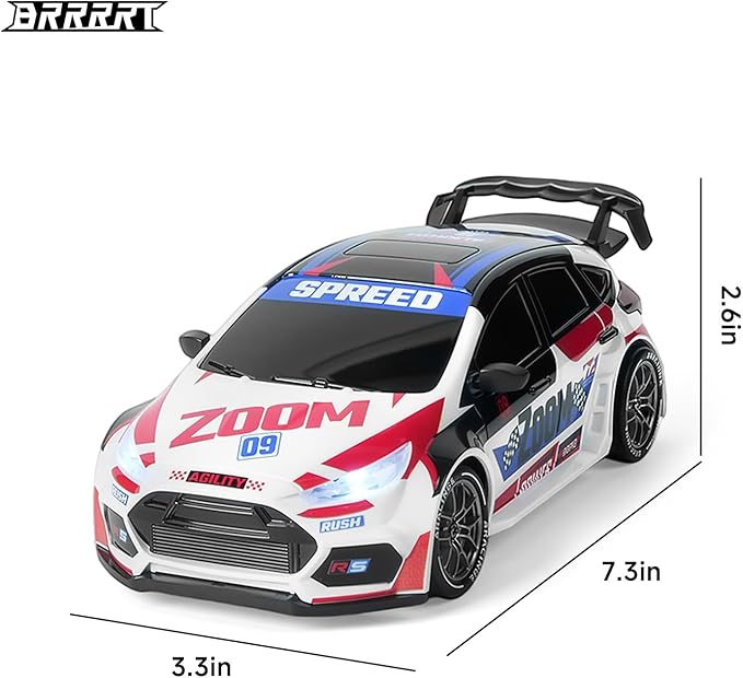 BRRRRT 1:24 Remote Control Rally CarDrift Car with LED Lights4WD High Speed Remote Control Cars for Boys and Girls Age 6+