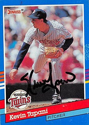 Sports Memorabilia Autograph Warehouse 247390 Kevin Tapani Autographed Baseball Card - Minnesota Twins 1991 Donruss - No. 116