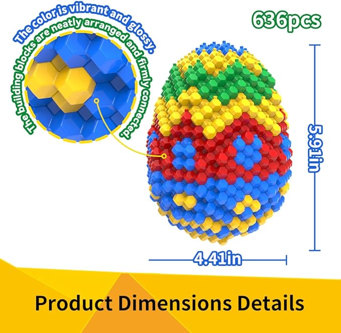 Easter Egg Building Animal Sets Extremely Challenging STEM Building Blocks Decor for Adults Kids Micro 3D Educational Toys for Boys Girls Ages 14 and Up 636 Pieces