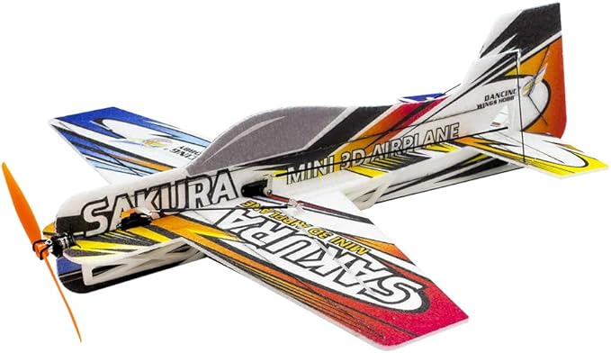 Viloga Upgrade 3D EPP Plane Sakura Aerobatic Flying Airplane 420mm Durable Foam RC Plane Kit to Build for Adults (KIT+Motor+ESC+Servo+Mini 4CH RX(Frsky-D16) EPP Sakura Not Including Radio Control)
