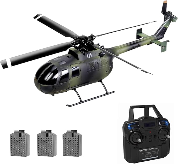 GoolRC C186 RC Helicopter 4 CH Single Propeller Without Ailerons Remote Control Helicopter with 6-axis Gyro Stabilization Altitude Hold 3 Batteries RC Airplane Toys for Adults