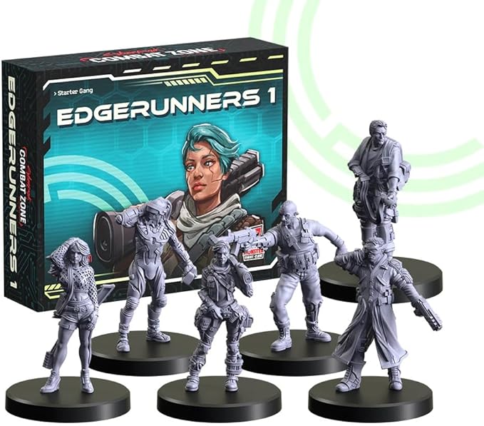 Monster Fight Club Cyberpunk Red Combat Zone Miniatures Expansion: Edgerunners 1 Starter Gang