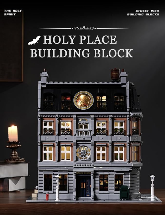 New York Sanctorum Sanctums Architecture Modular Bulding Set with Light Movie Themed Scenes Building Sets Collectible or Home Office Display Ideas Gift for Adult and Film Fans（6619pcs）