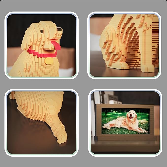 Animal Dog Series Golden Retriever Micro Building Blocks Set(2929PCS) Gift for Adults and Kids