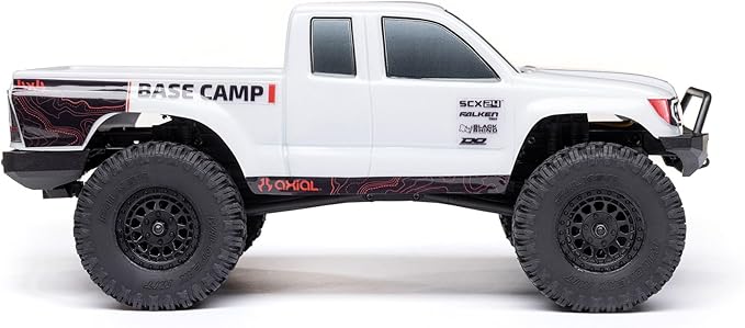Axial RC Truck 1/24 SCX24 Base Camp 4x4 Rock Crawler Brushed RTR(Everything Needed to Run is Included) - White AXI-1219T1
