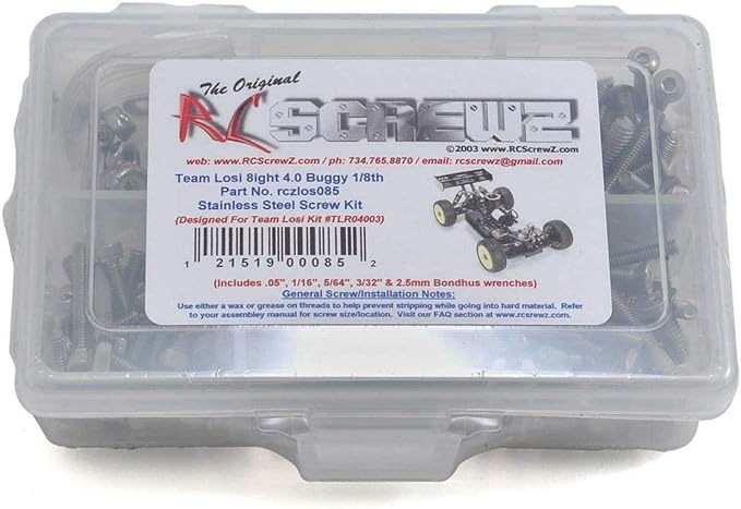LOS085 - Compatible With Losi 8ight 4.0 1/8th Buggy (TLR04003) Stainless Screw Kit