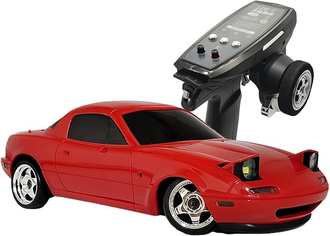 Skymaker LD1804 RC Drift Car 1/18 Scale Mazda Miata MX-5 Red Remote Control Drift Car with Gyro Red Hobby RC Car for Adult 2.4 GHz RWD Drifting