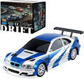 HERR RC Electric Mini Racing Drift Car Model 1:43 Scale 2.4G Full Scale Linkage Light Set Max Speed 15km/h Indoor Mini RC Toys Hobbyist Gift Black White (RTR Version/Blue &amp White)