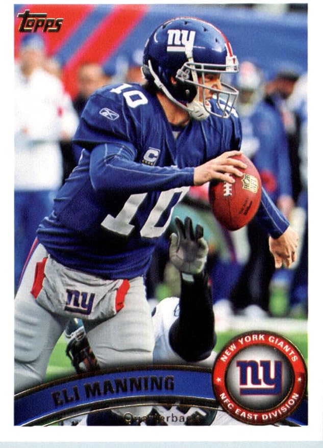 2011 Topps Football Card # 20 Eli Manning - New York Giants - NFL Trading Card in a Protective Case!