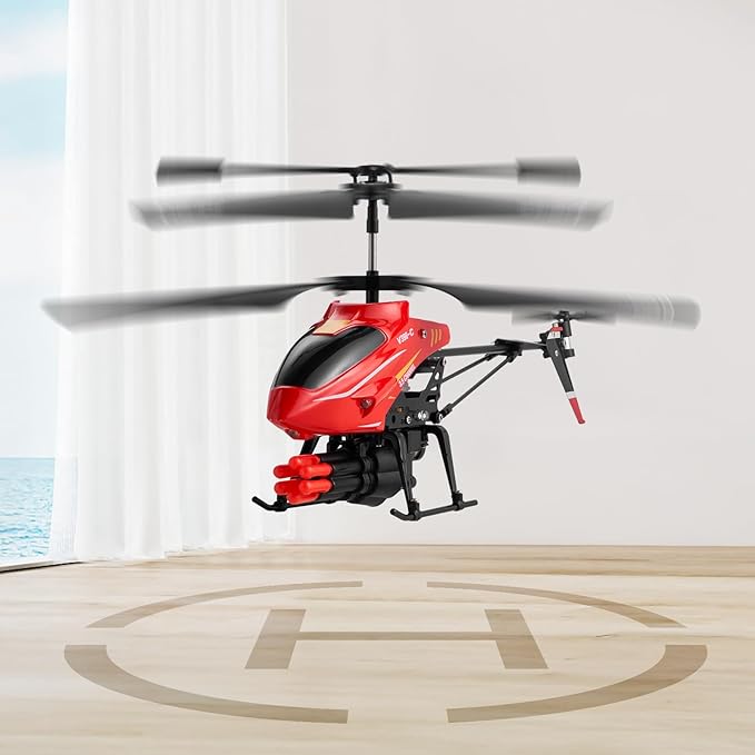 VEVOR RC Helicopter 2.4GHz Flying Remote Control Helicopter with Shooting Mode 3.5 Channel RC Airplane for Kid Altitude Hold One-Key Takeoff/Landing &amp LED Lights Toys for Kids