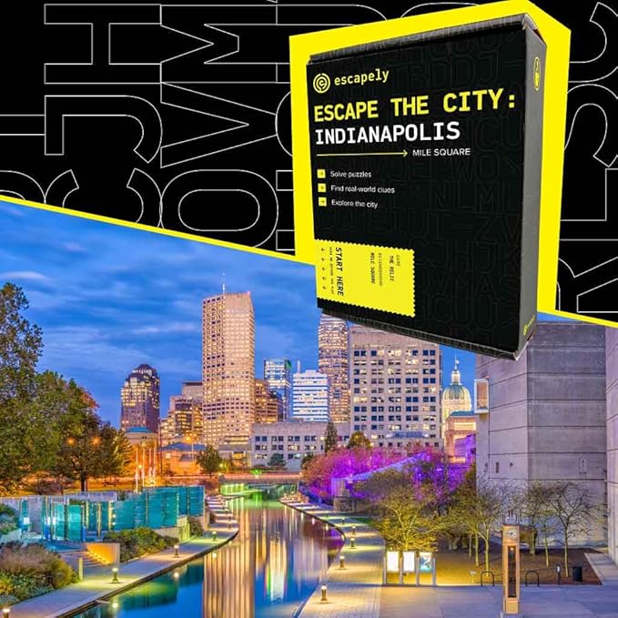 Indianapolis Outdoor Escape Room | Real City Scavenger Hunt | Gifts for Adults &amp Families | 1-6 Players 2-3 Hours 1.5 Miles Walking Distance